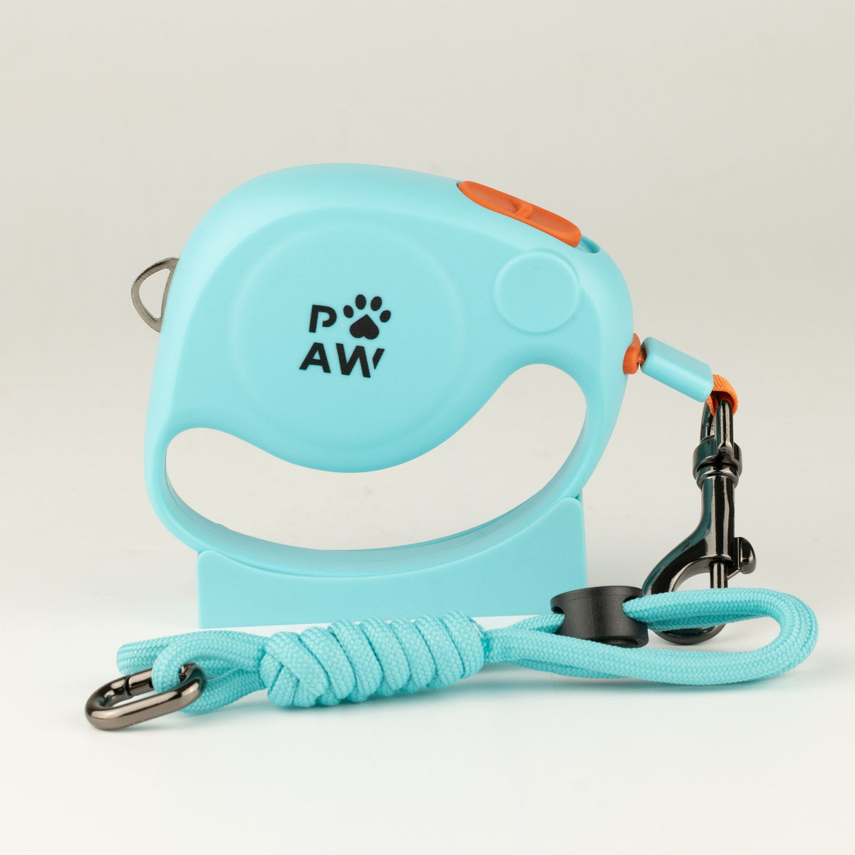 Blue and orange retractable dog lead