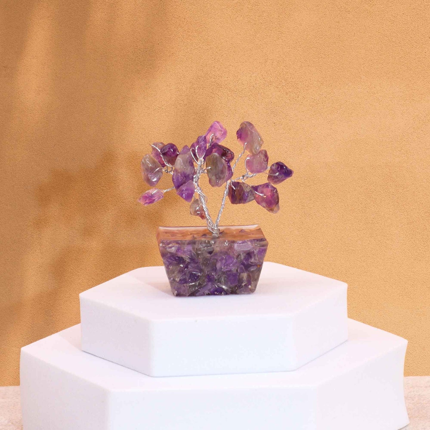 Mini Gemstone Tree On Orgonite Base - Amethyst (15 stones) AW Dropship UK