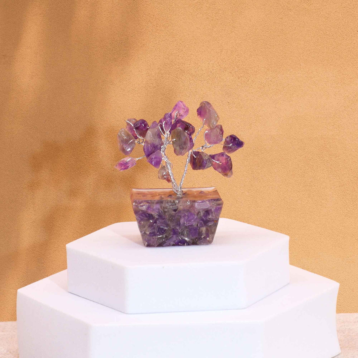 Mini Gemstone Tree On Orgonite Base - Amethyst (15 stones) AW Dropship UK