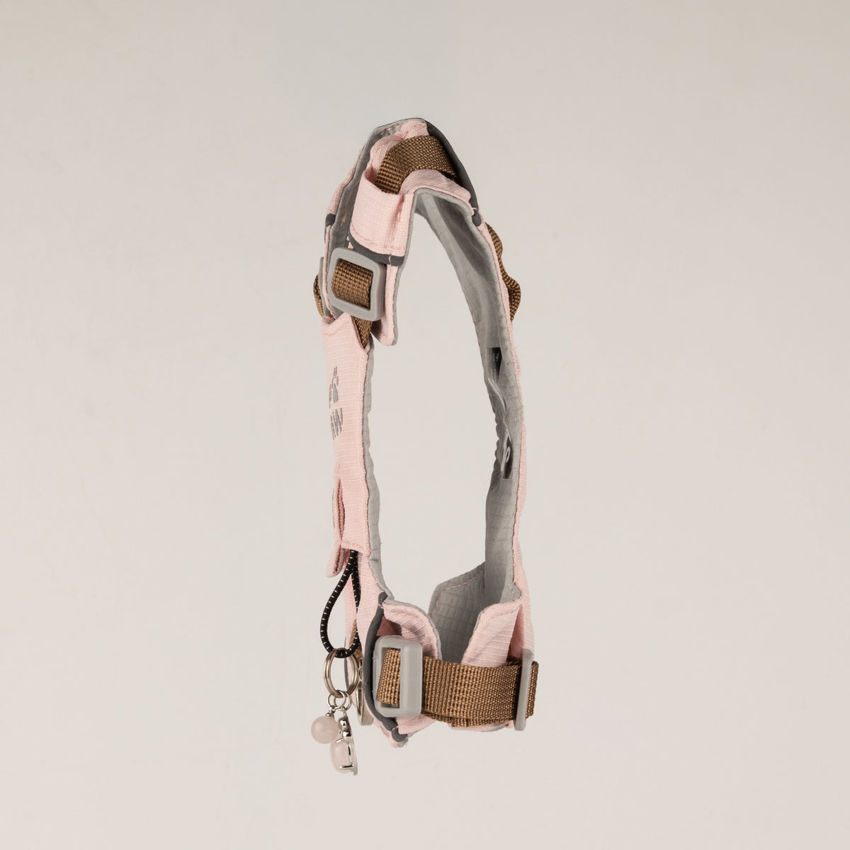 Rose quartz charm dog harness