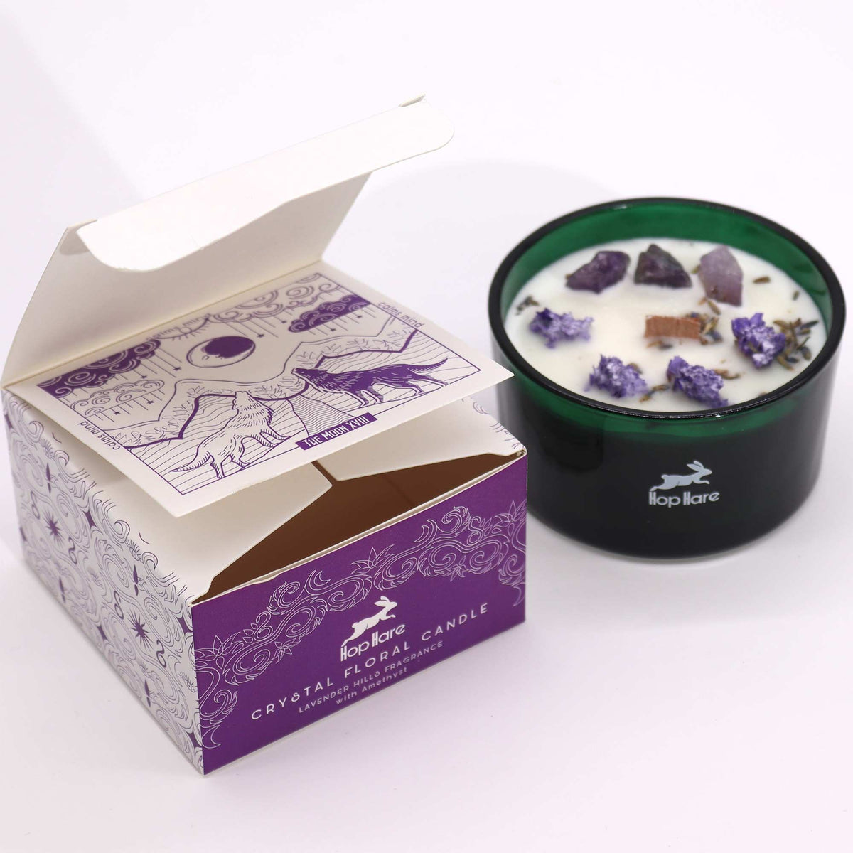 Hop Hare Crystal Magic Flower Candle - The Moon AW Dropship UK