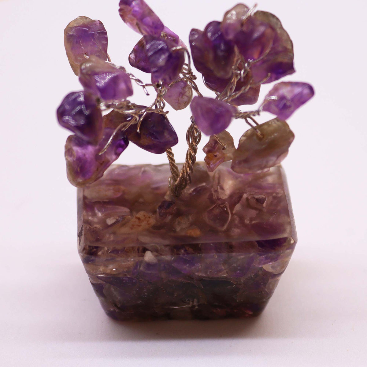 Mini Gemstone Tree On Orgonite Base - Amethyst (15 stones) AW Dropship UK