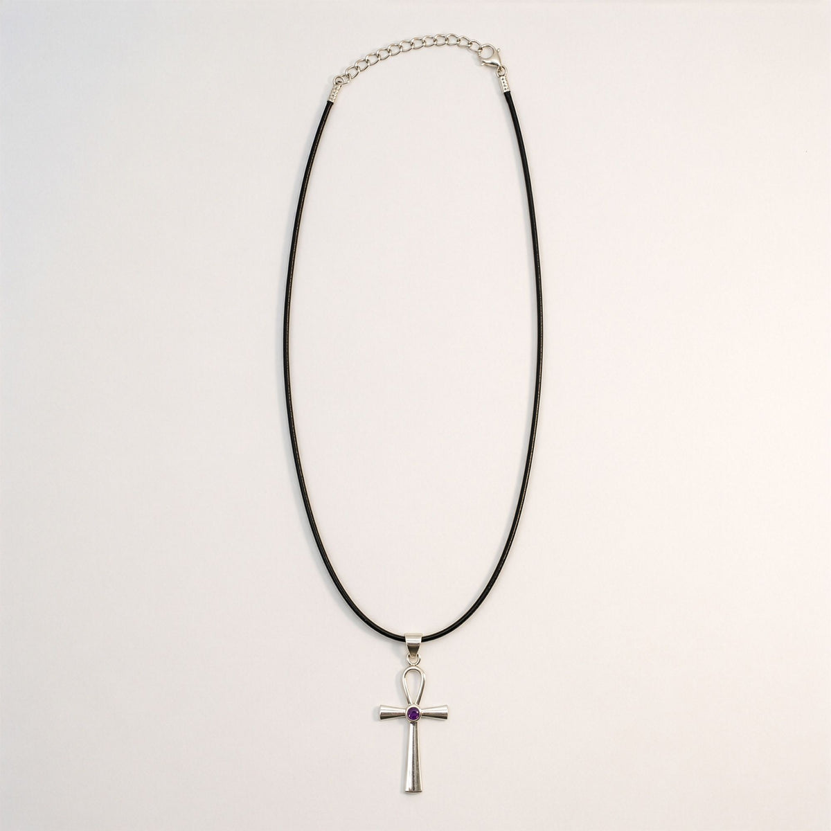 Indian Devotional Pendant - Silver Plated (45cm Cord)- Ankh Symbol of Eternal Life AW Dropship UK