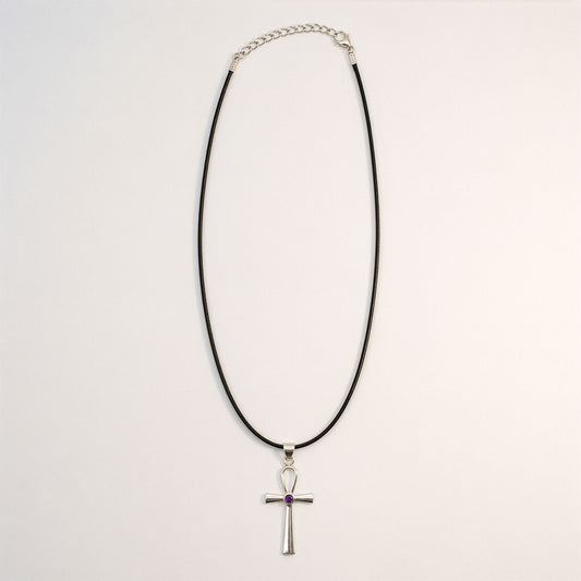 Indian Devotional Pendant - Silver Plated (45cm Cord)- Ankh Symbol of Eternal Life AW Dropship UK