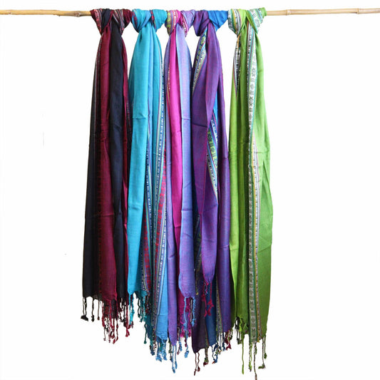 Varanasi Scarves - 22x72cm - Passion Purple AW Dropship UK