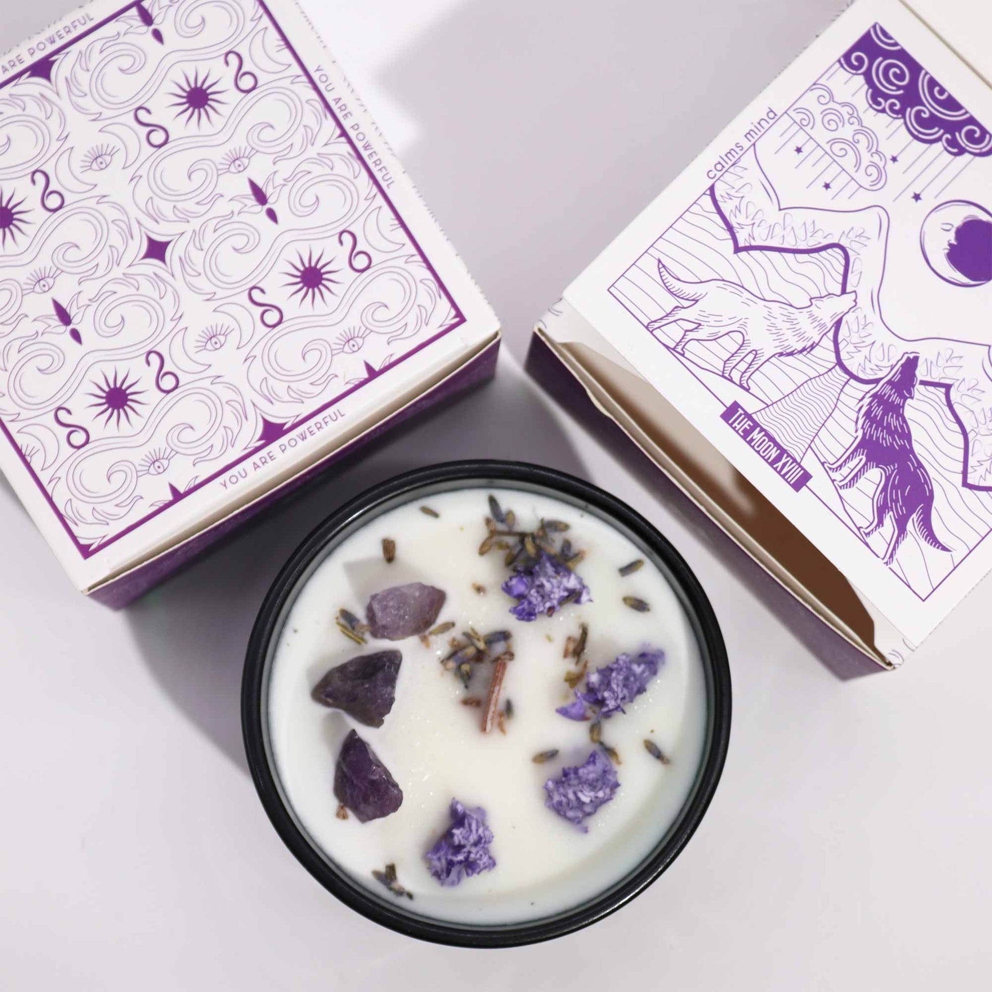Hop Hare Crystal Magic Flower Candle - The Moon AW Dropship UK