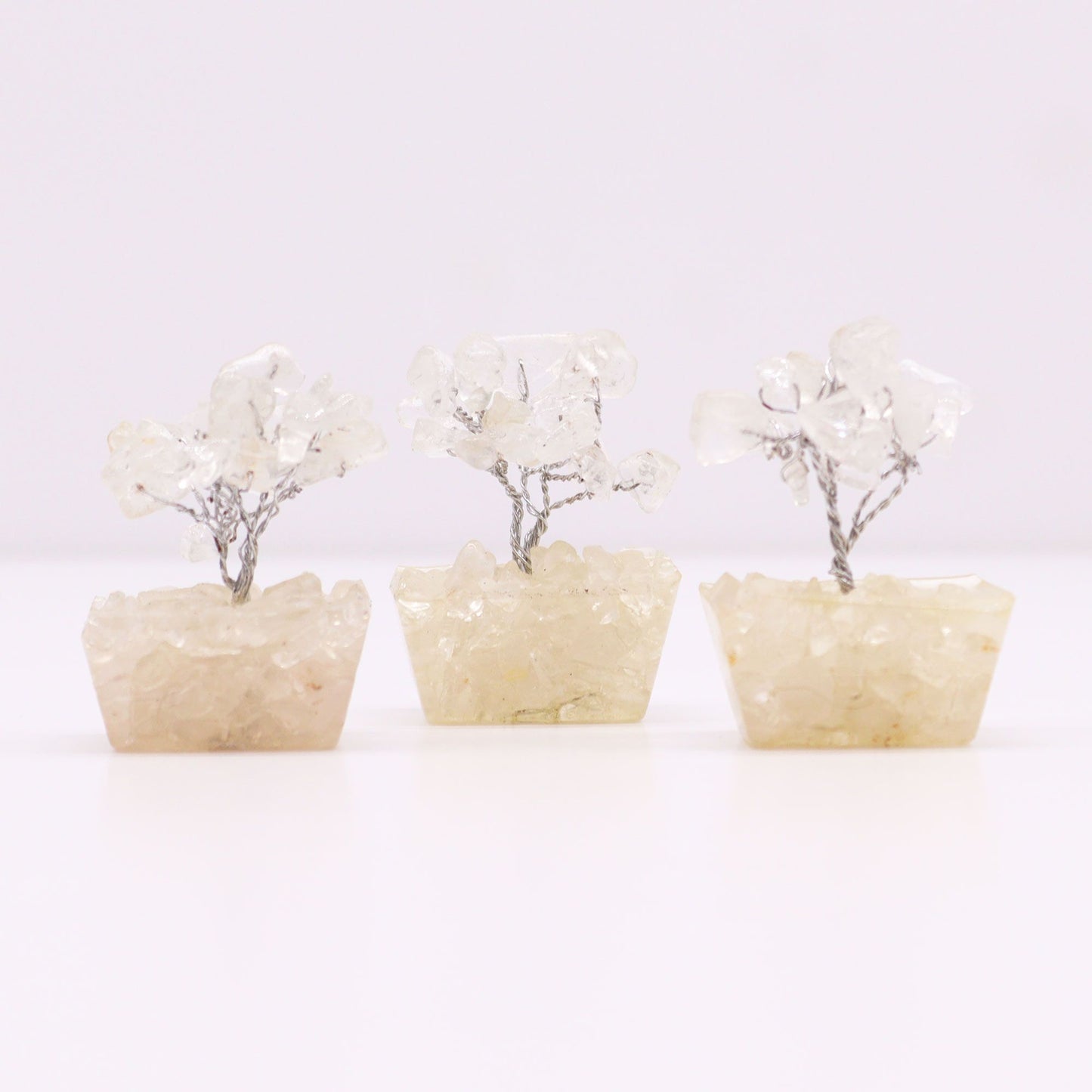 Mini Gemstone Tree On Orgonite Base - Rock Quartz (15 stones) AW Dropship UK