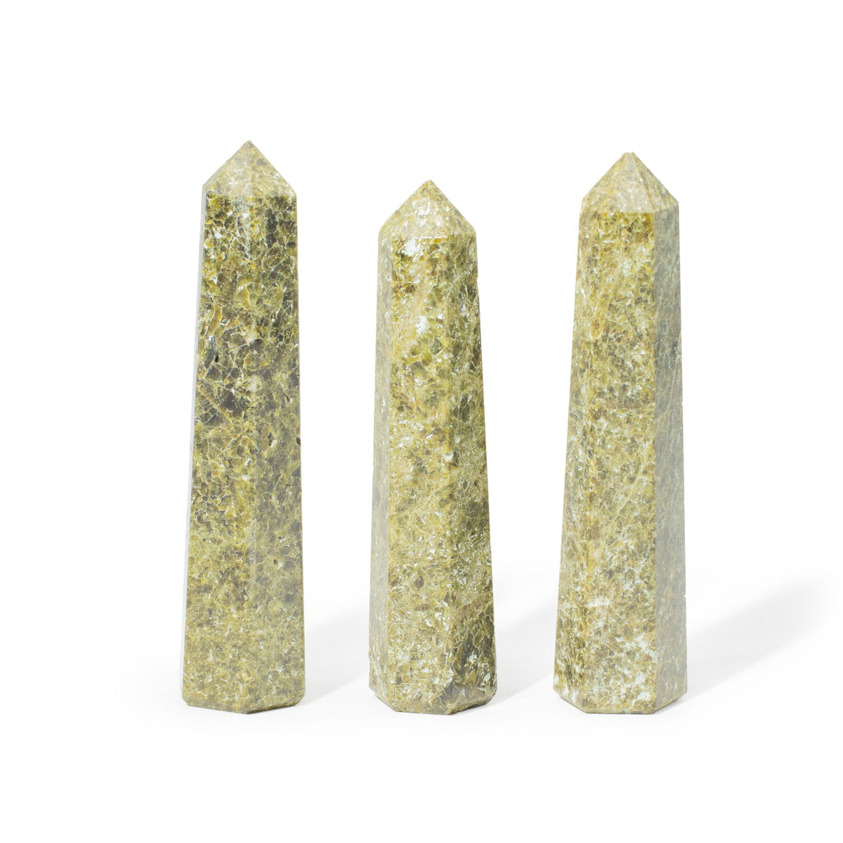 Gemstone Six Face Obelisk Point approx 11cm  - Epidote AW Dropship UK