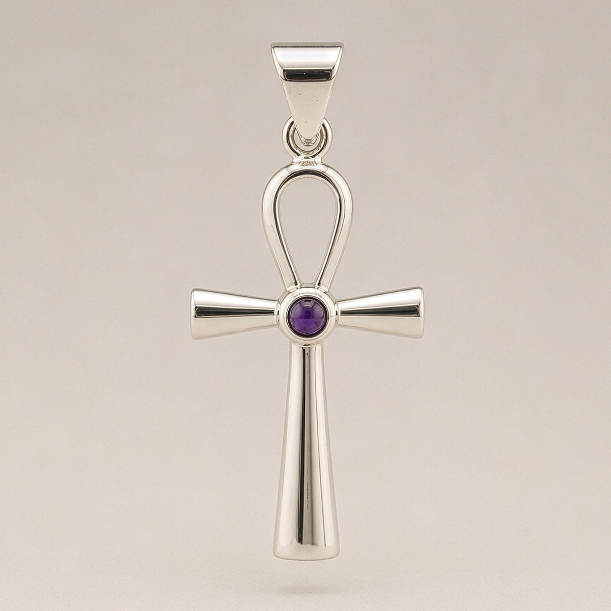Indian Devotional Pendant - Silver Plated (45cm Cord)- Ankh Symbol of Eternal Life AW Dropship UK