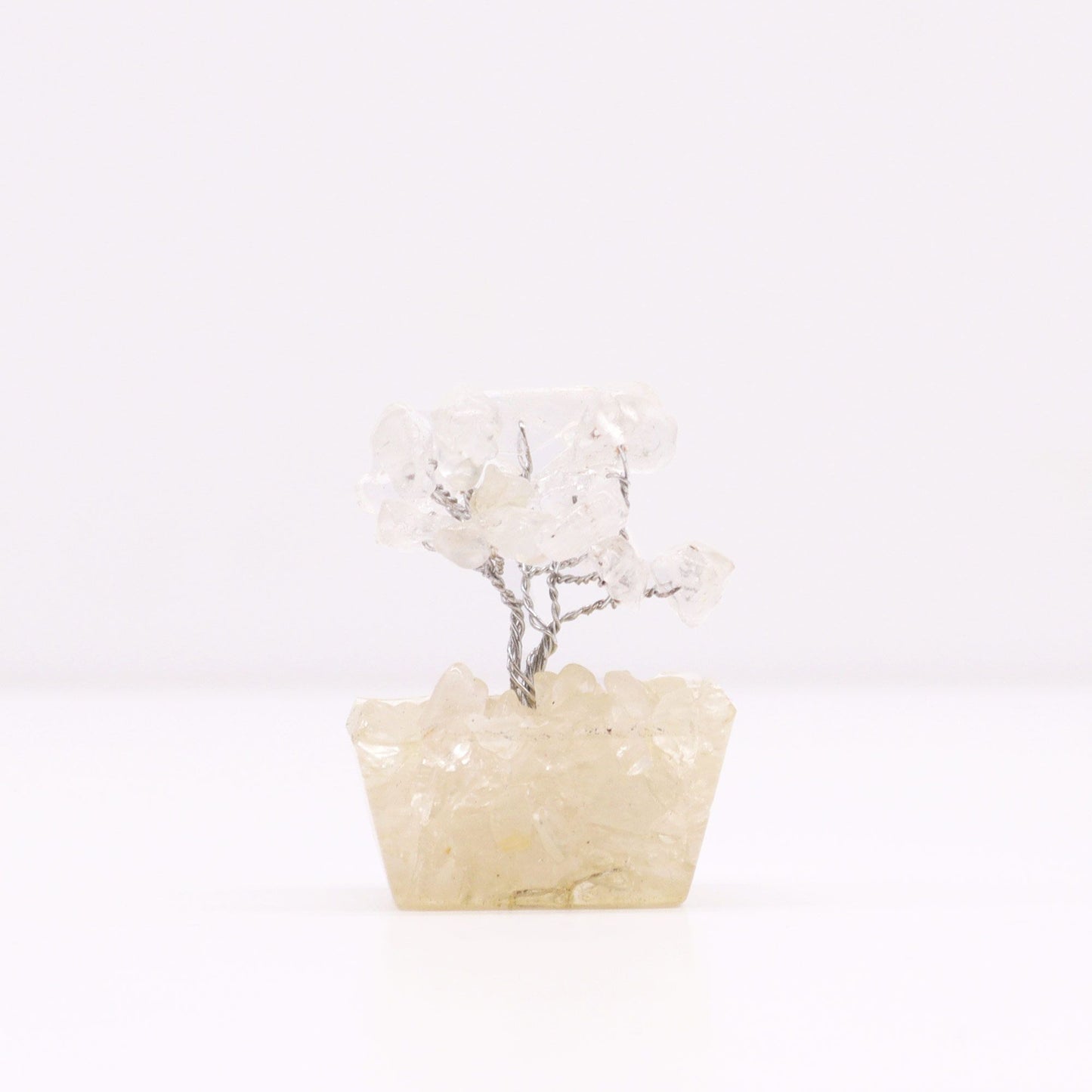 Mini Gemstone Tree On Orgonite Base - Rock Quartz (15 stones) AW Dropship UK