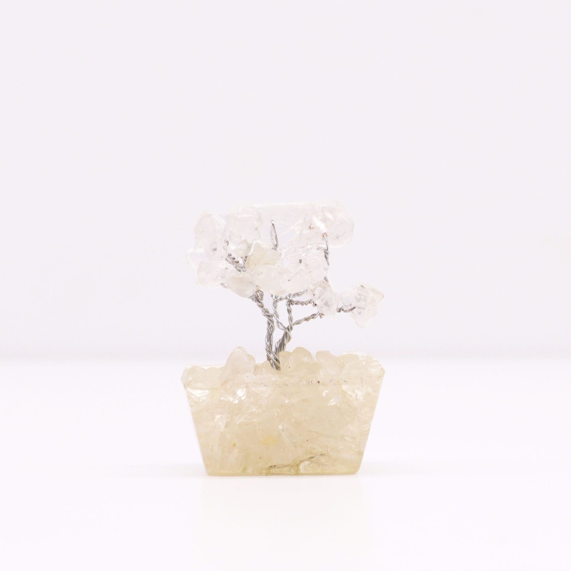 Mini Gemstone Tree On Orgonite Base - Rock Quartz (15 stones) AW Dropship UK