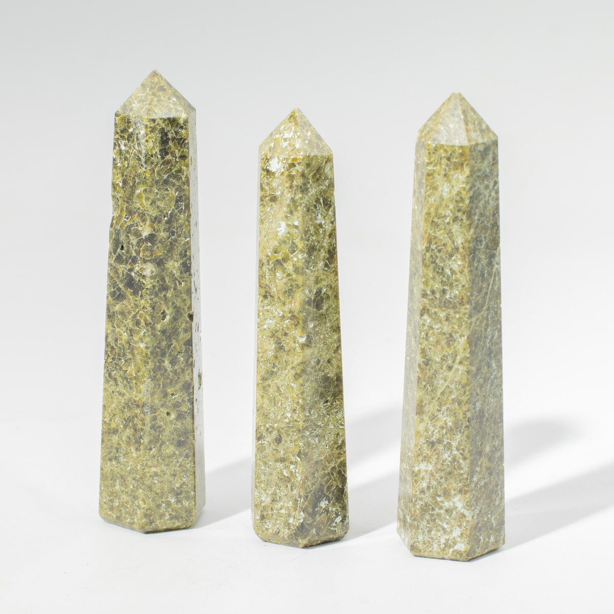 Gemstone Six Face Obelisk Point approx 11cm  - Epidote AW Dropship UK