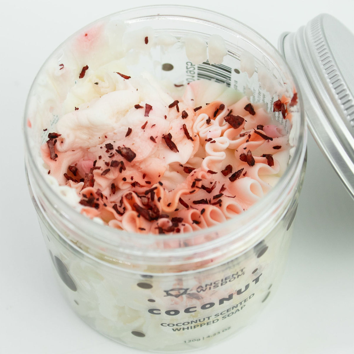 Sweet coconut scented whipped soap