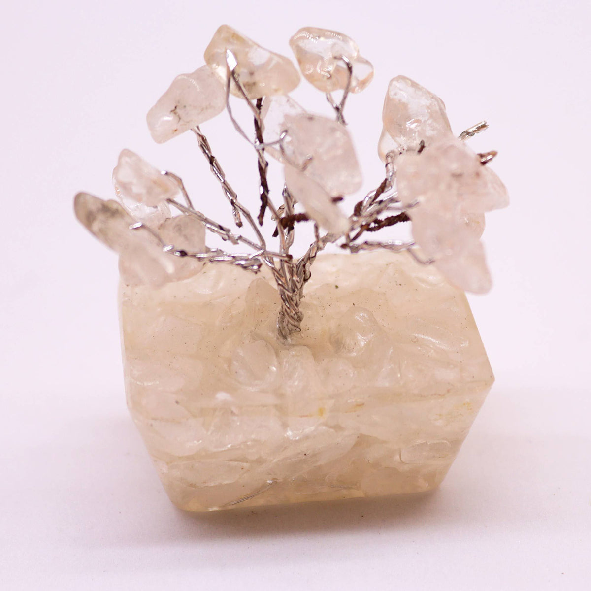 Mini Gemstone Tree On Orgonite Base - Rock Quartz (15 stones) AW Dropship UK