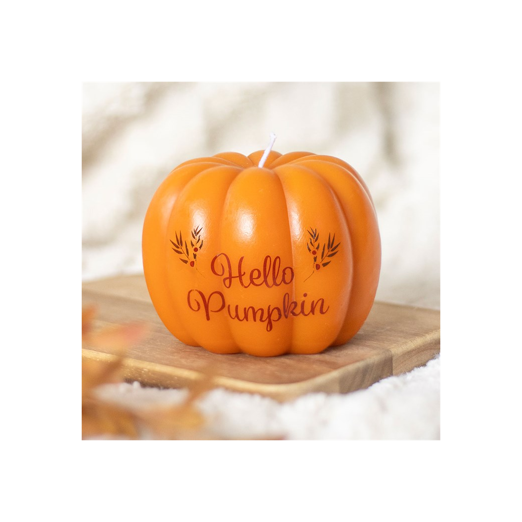 Hello Pumpkin Shaped Candle N/A