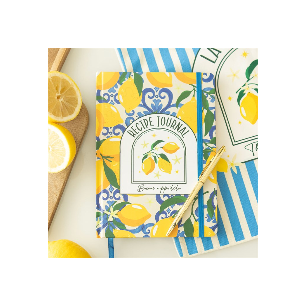 Italian Lemon Print A5 Recipe Journal N/A