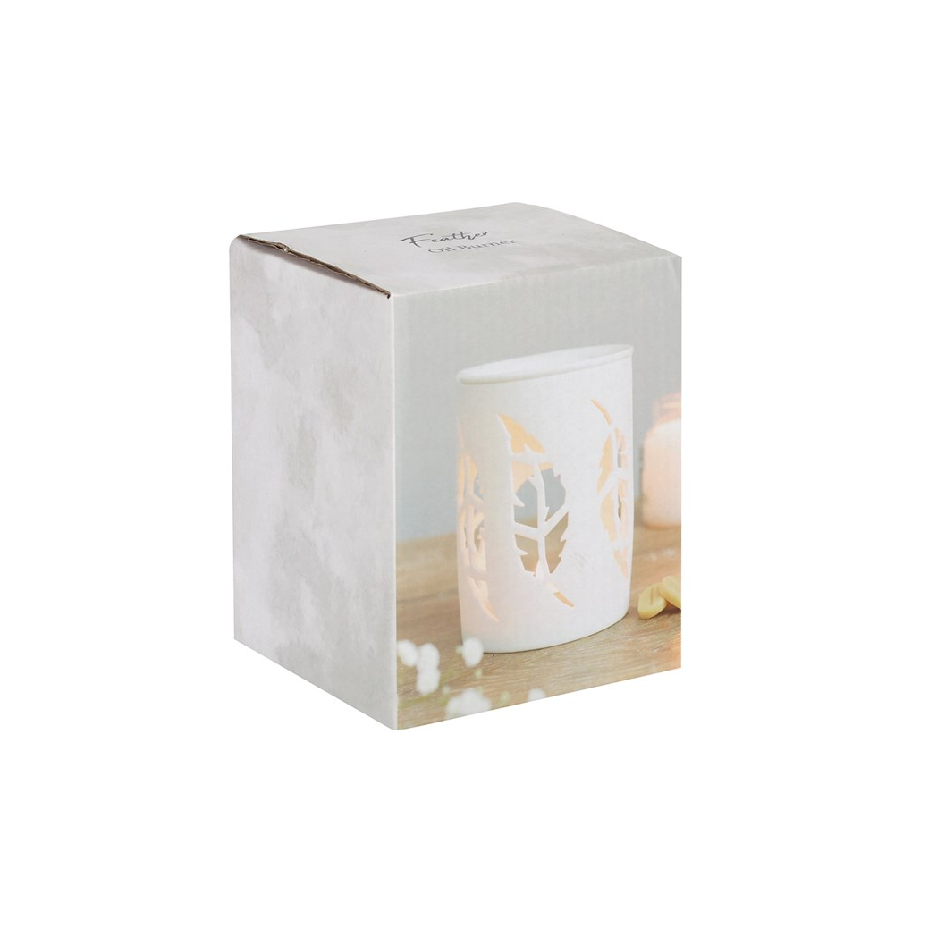 White Feather Cut Out Oil Burner N/A