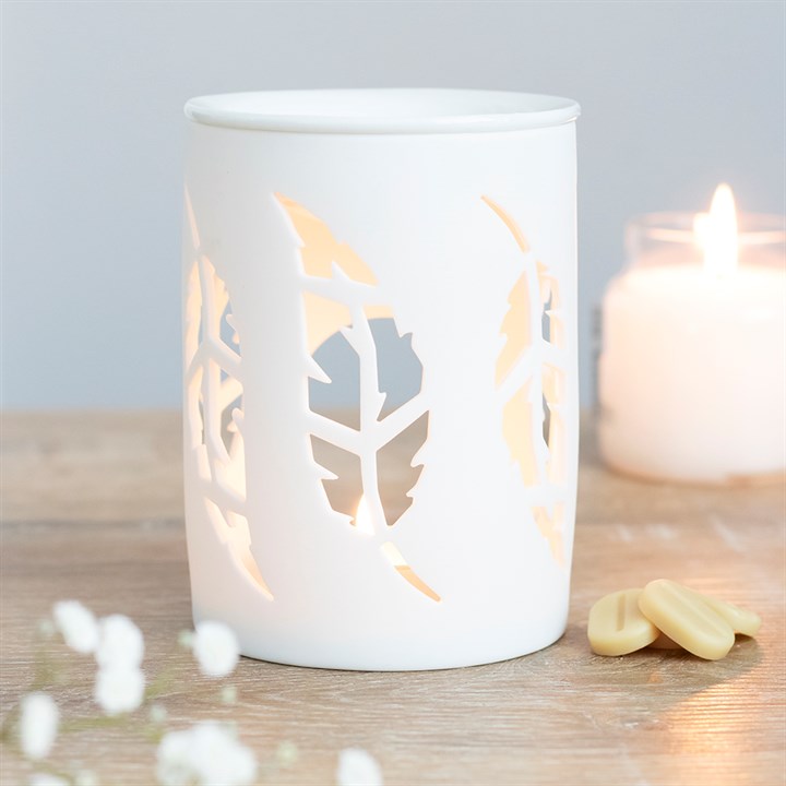 White Feather Cut Out Oil Burner N/A