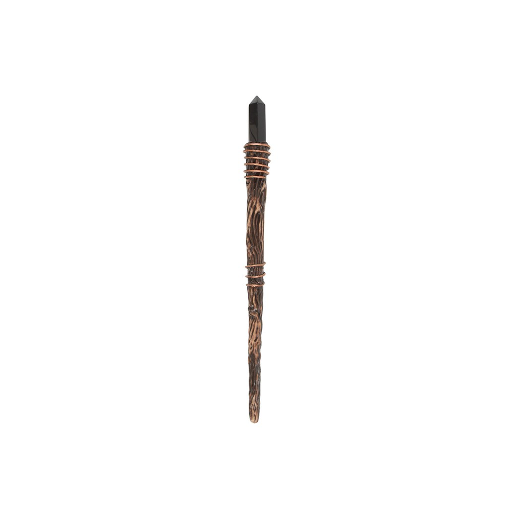 Thin Protection Black Obsidian Crystal Wand N/A