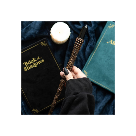 Thin Protection Black Obsidian Crystal Wand N/A