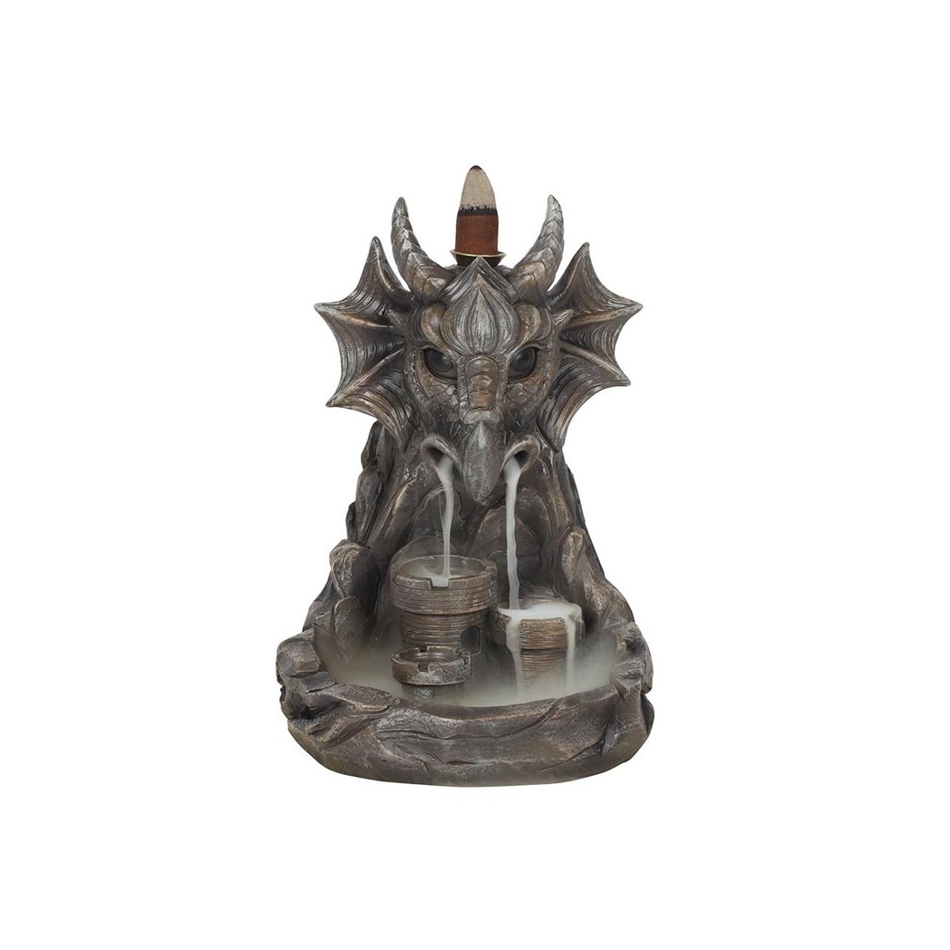 Grey dragon backflow incense burner