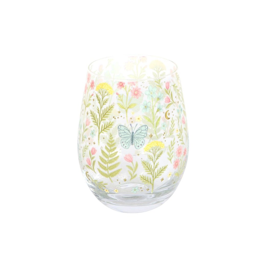 Luna Bloom Floral Print Stemless Glass N/A