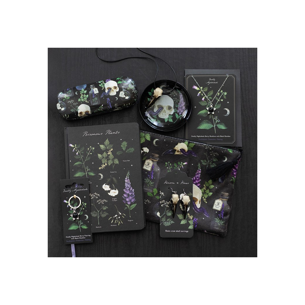 Deadly Nightshade Keyring with Black Obsidian N/A