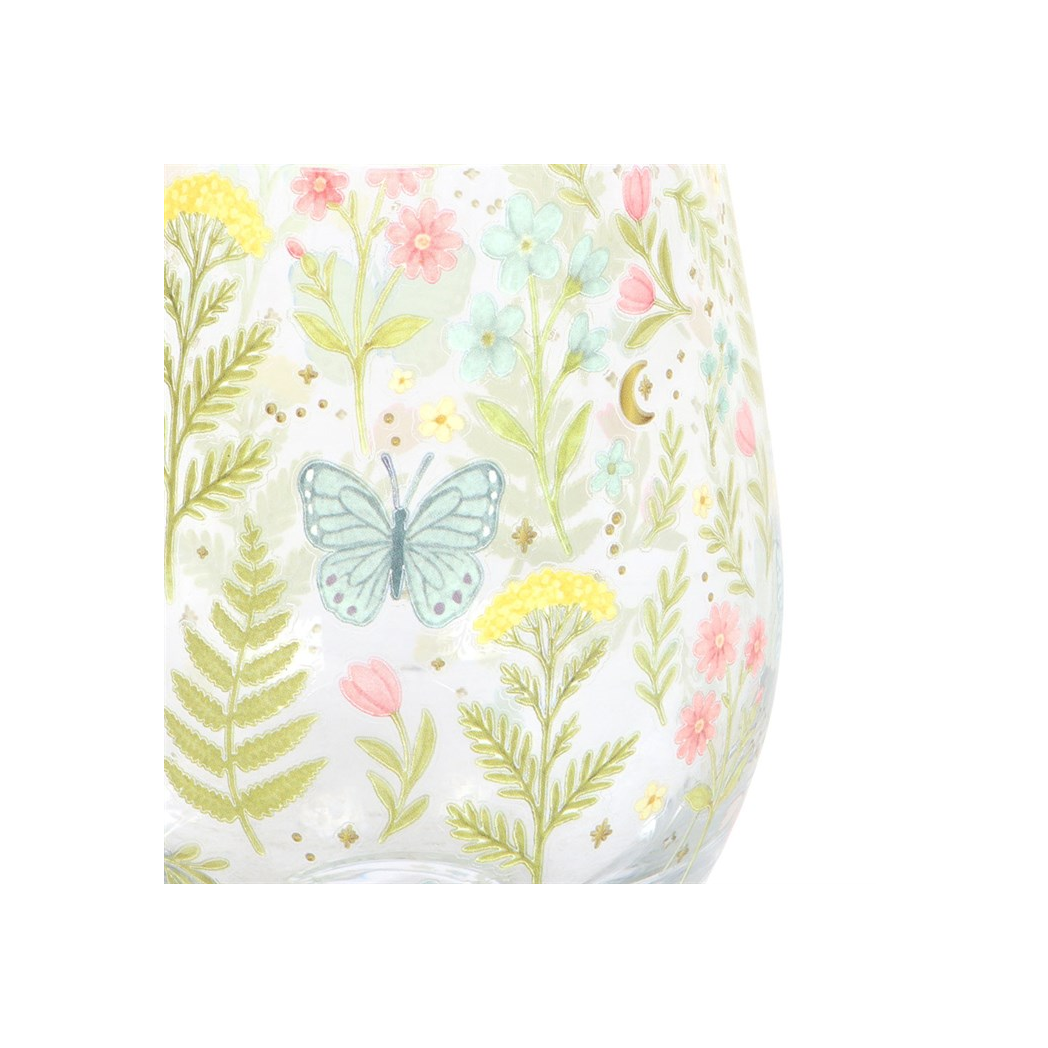 Luna Bloom Floral Print Stemless Glass N/A