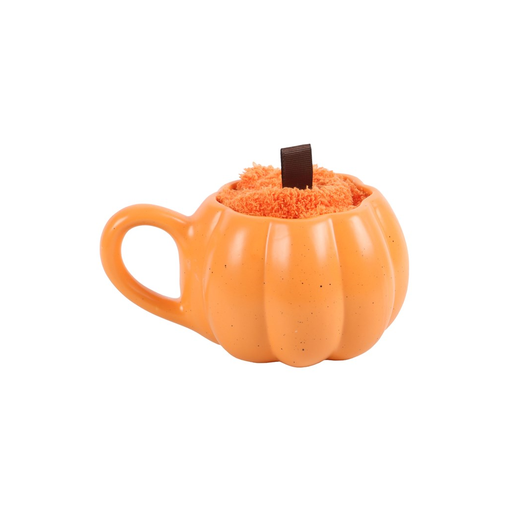 Pumpkin Shaped Mug and Socks Set N/A