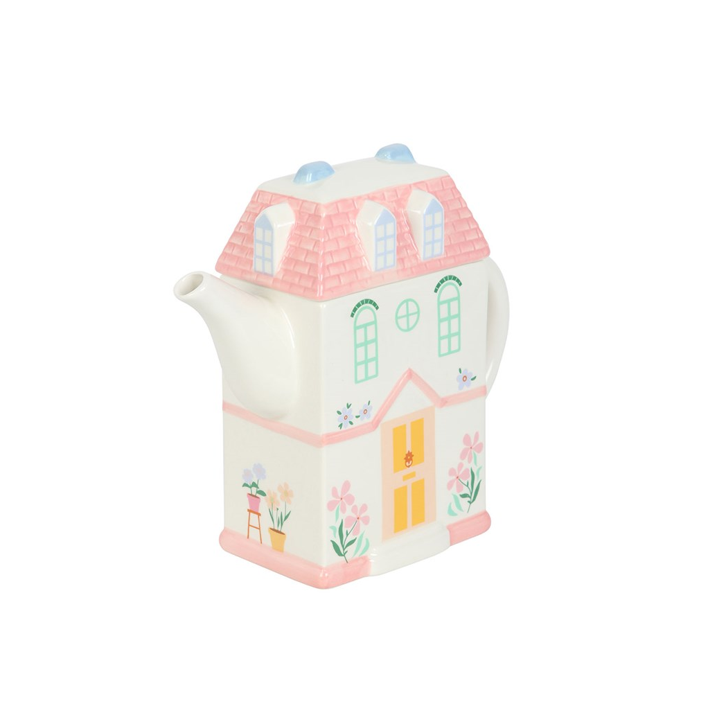 Pastel House Shaped Teapot N/A