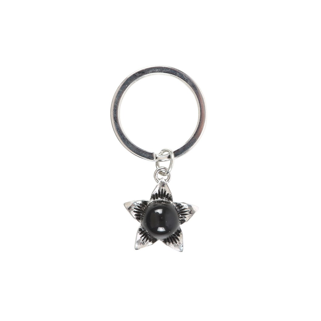 Deadly Nightshade Keyring with Black Obsidian N/A