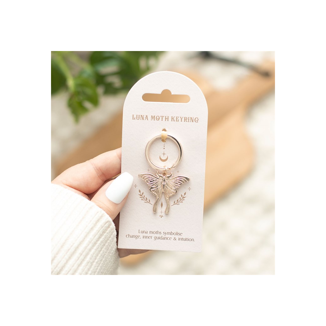 Light Luna Moth Keyring N/A