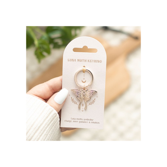 Light Luna Moth Keyring N/A
