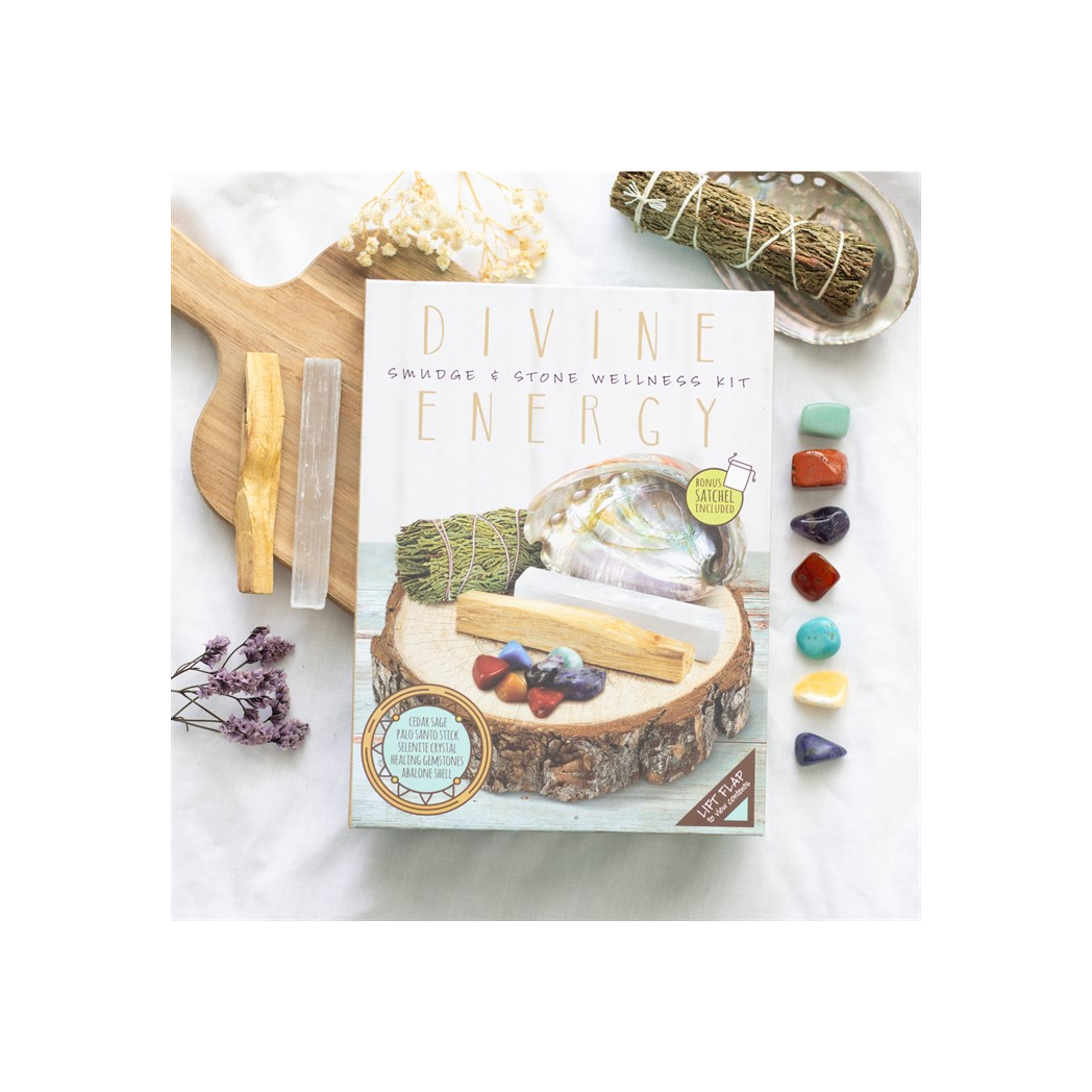 Divine Energy Smudge and Stone Wellness Kit N/A