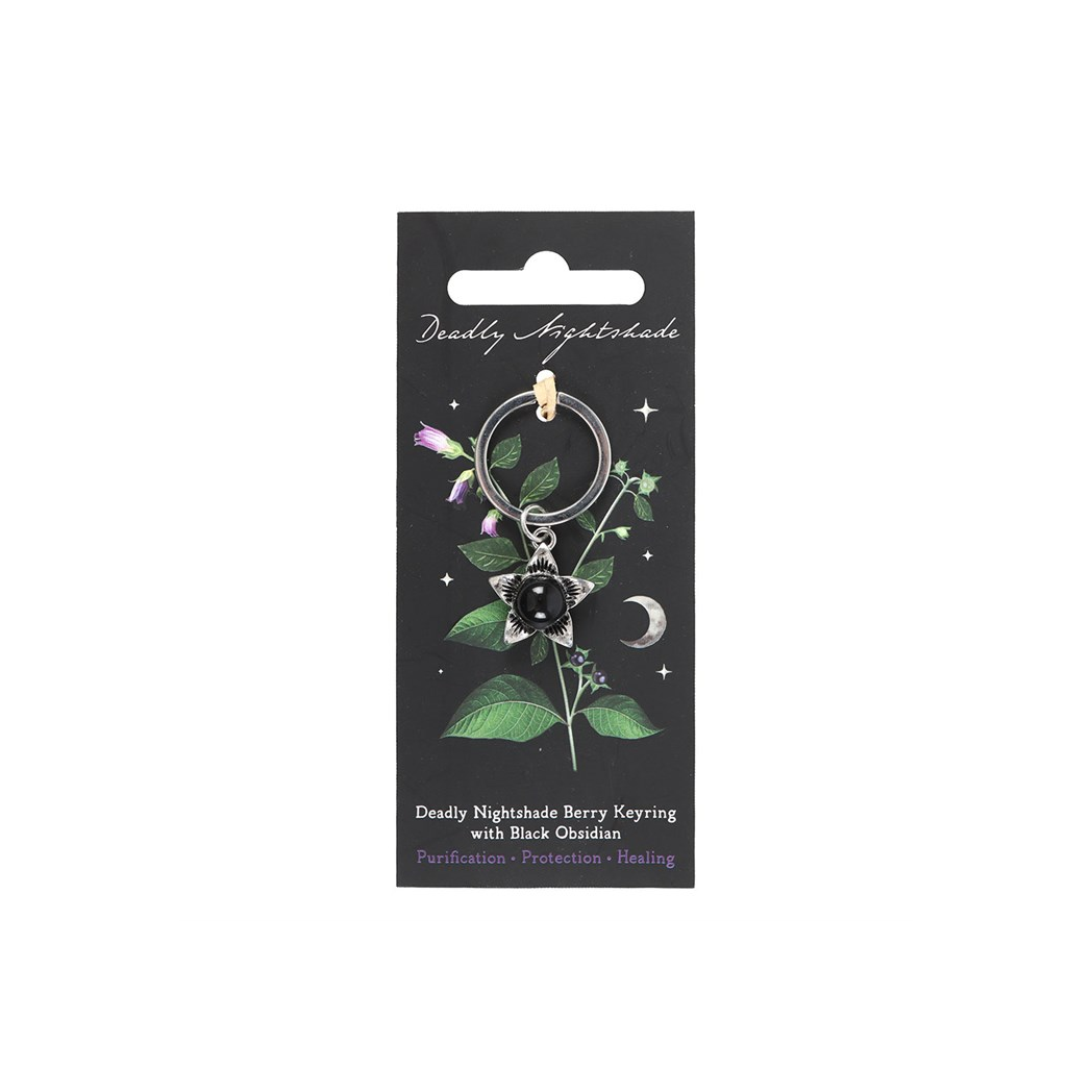 Deadly Nightshade Keyring with Black Obsidian N/A