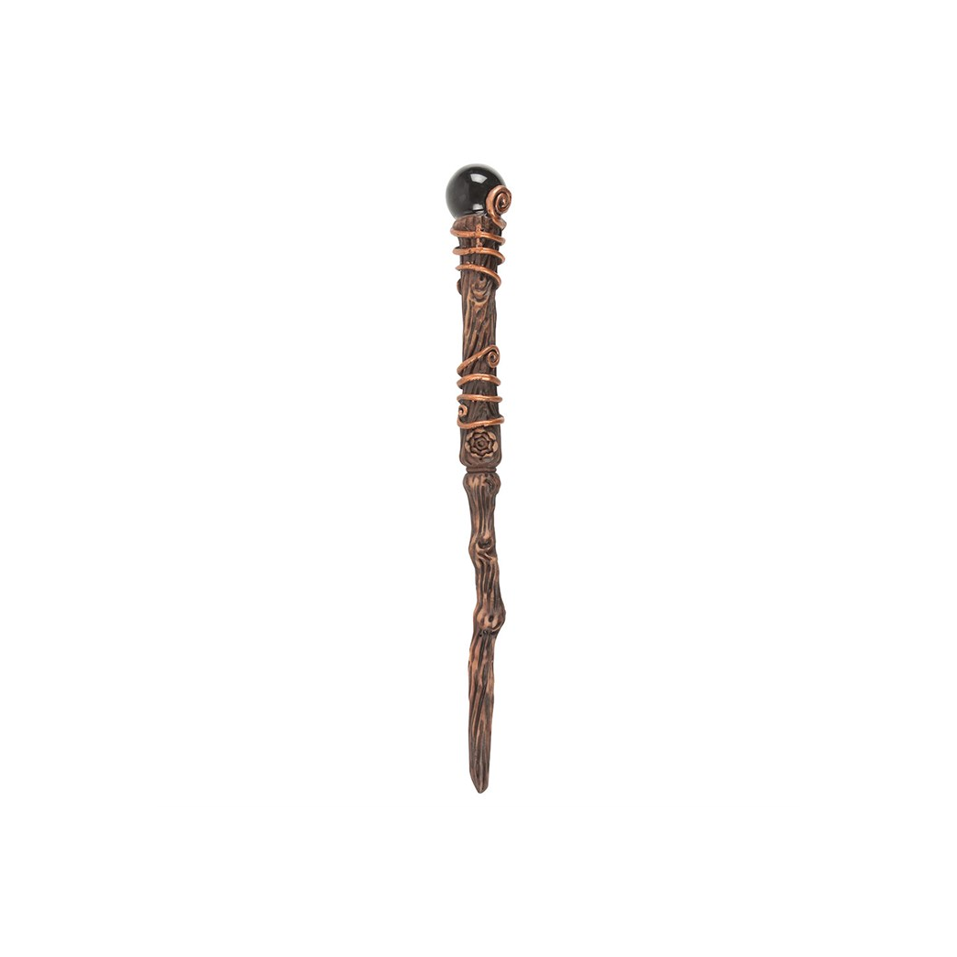 Protection Black Obsidian Crystal  Wand with Pouch N/A