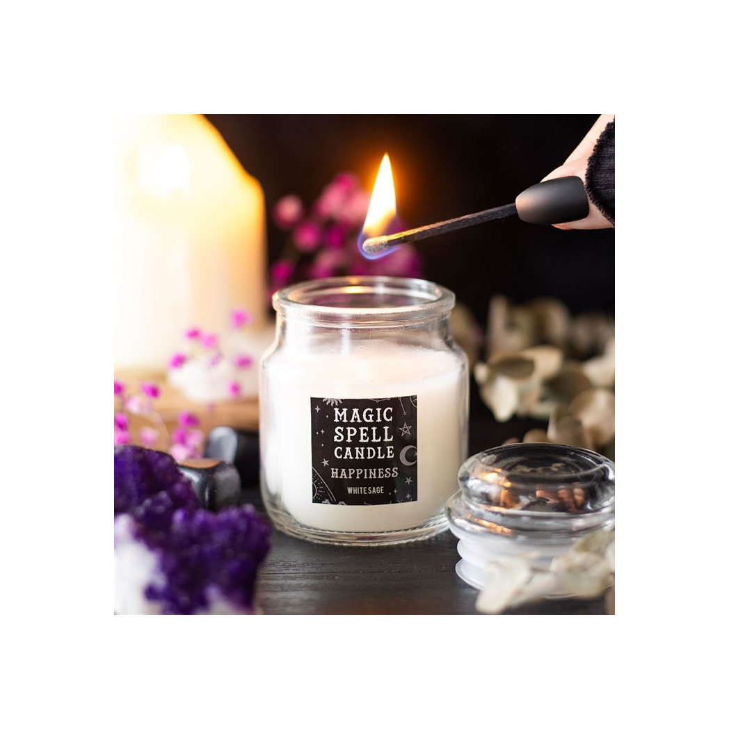 White Sage 'Happiness' Spell Candle Jar N/A