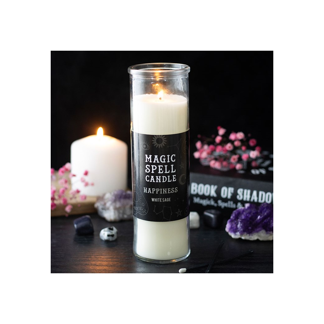 Happiness White Sage Magic Spell Tube Candle N/A