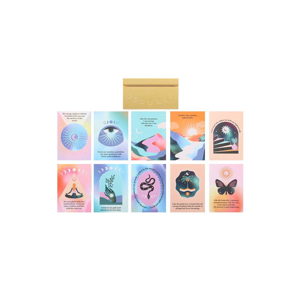 Aura Affirmation Cards with Wooden Stand N/A