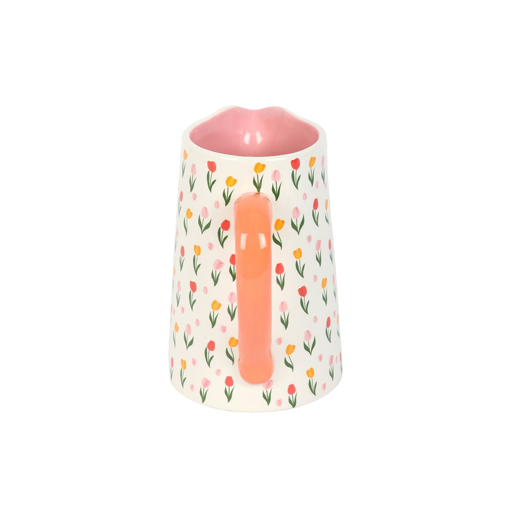 Tulip Print Ceramic Flower Jug N/A