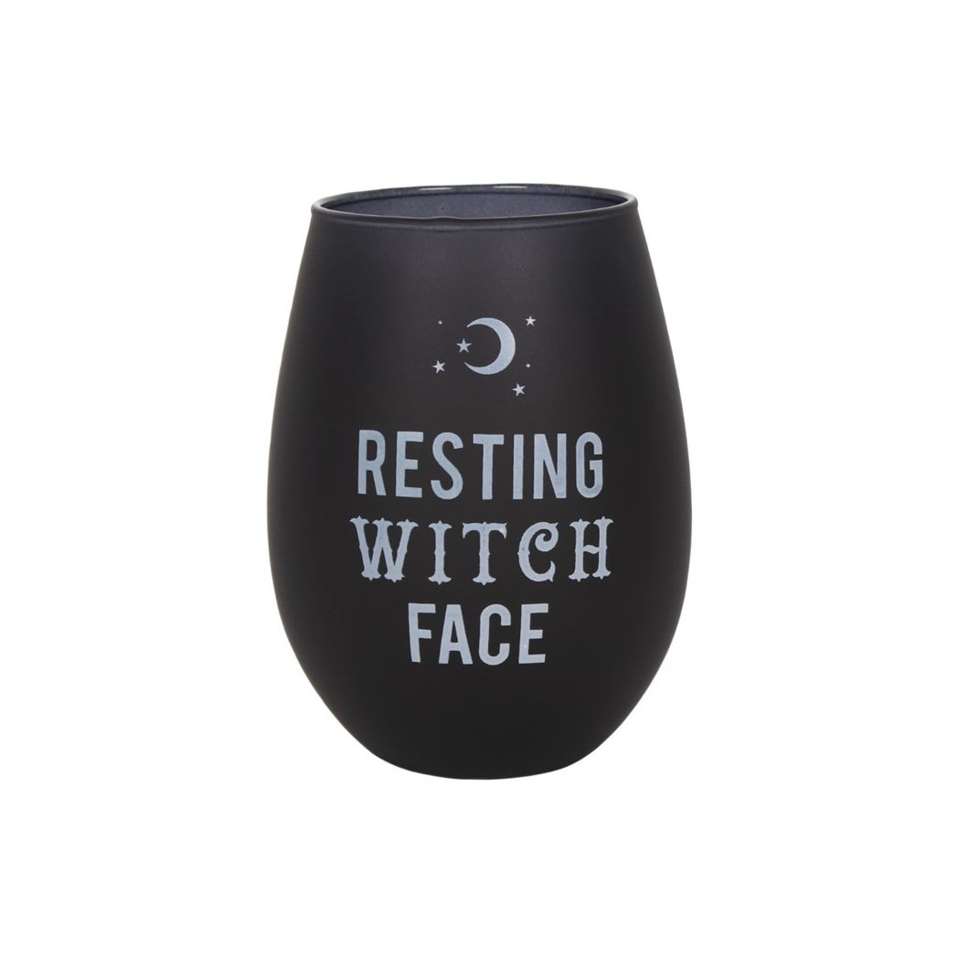 Resting Witch Face Stemless Wine Glass N/A