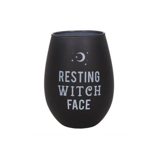 Resting Witch Face Stemless Wine Glass N/A