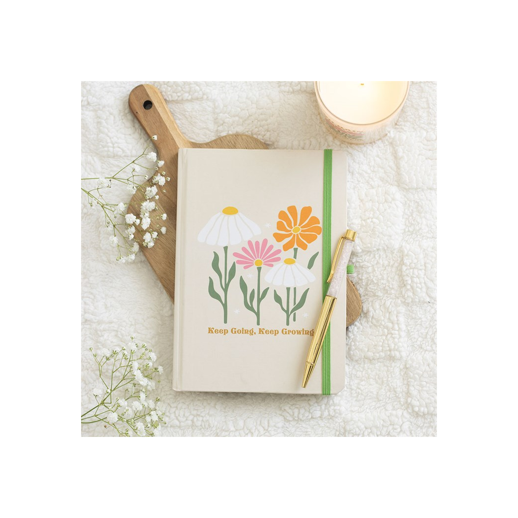 Keep Going, Keep Growing A5 Notebook with Rose Quartz Pen N/A