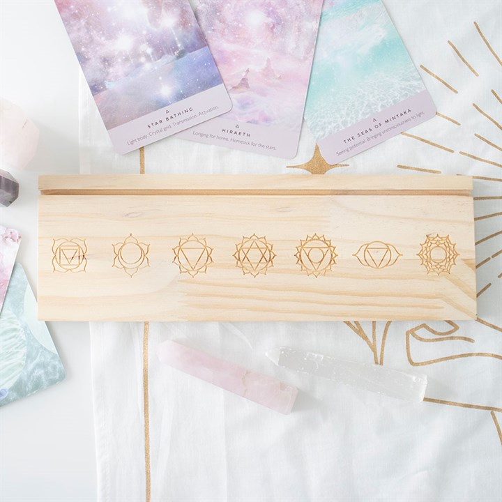 Chakra tarot card stand altar display
