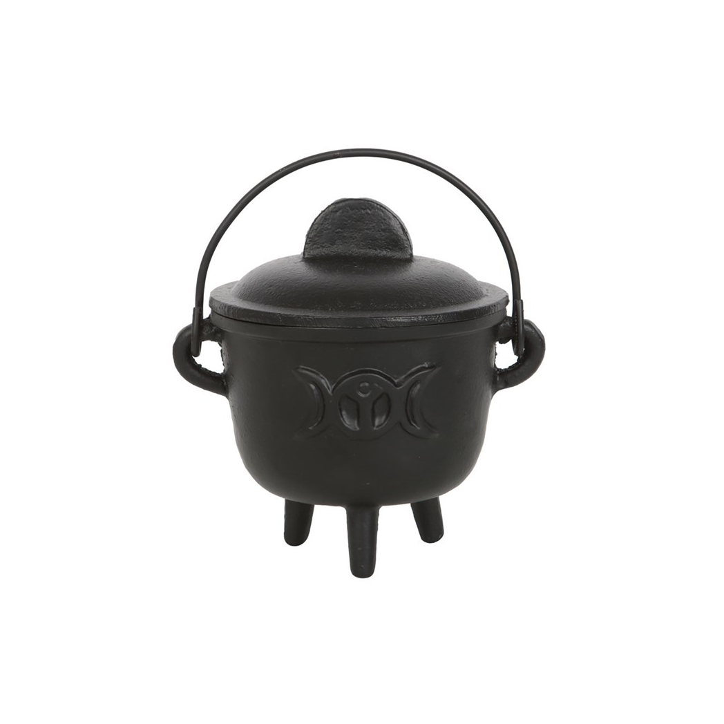 11cm Cast Iron Cauldron with Triple Moon N/A
