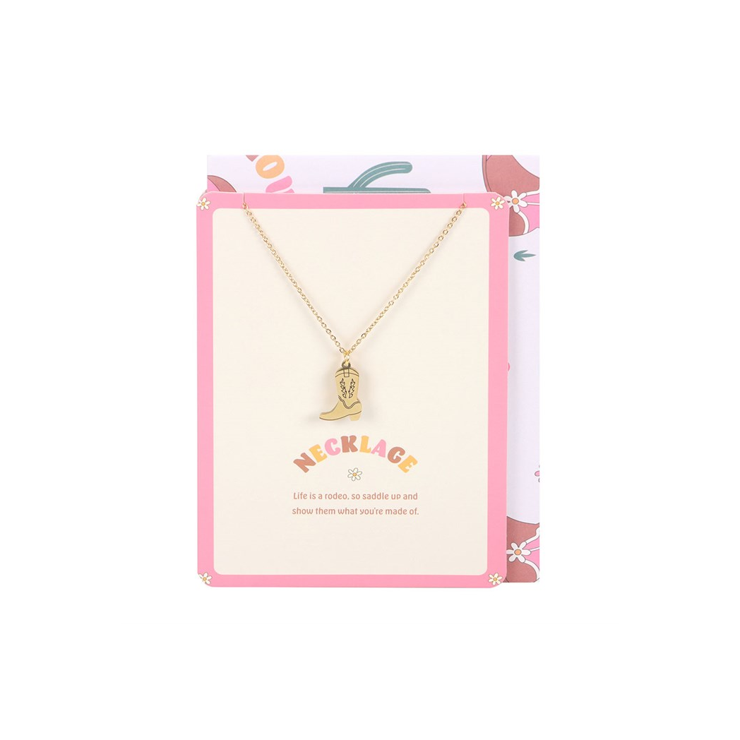 Cowboy Boot Necklace on Greeting Card N/A