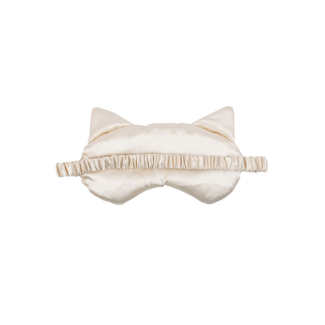 White Cat Face Satin Eye Mask N/A