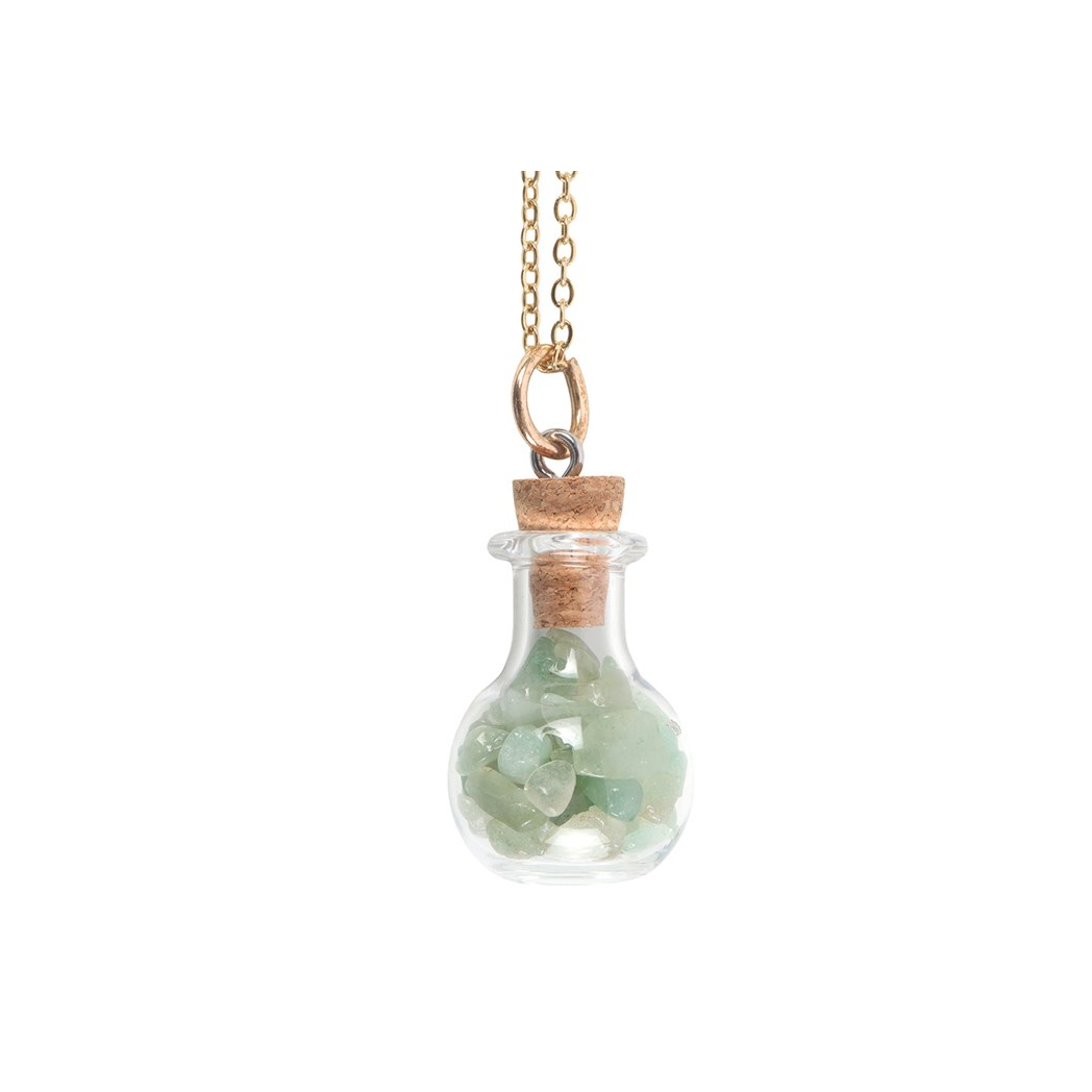 Green Witch Aventurine Potion Bottle Necklace N/A