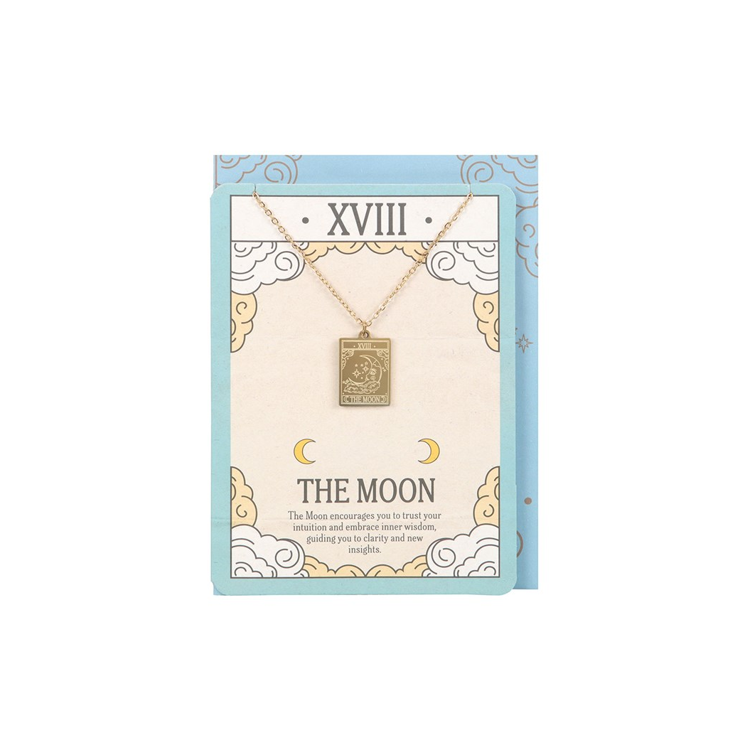The Moon Vintage Tarot Necklace on Greeting Card N/A