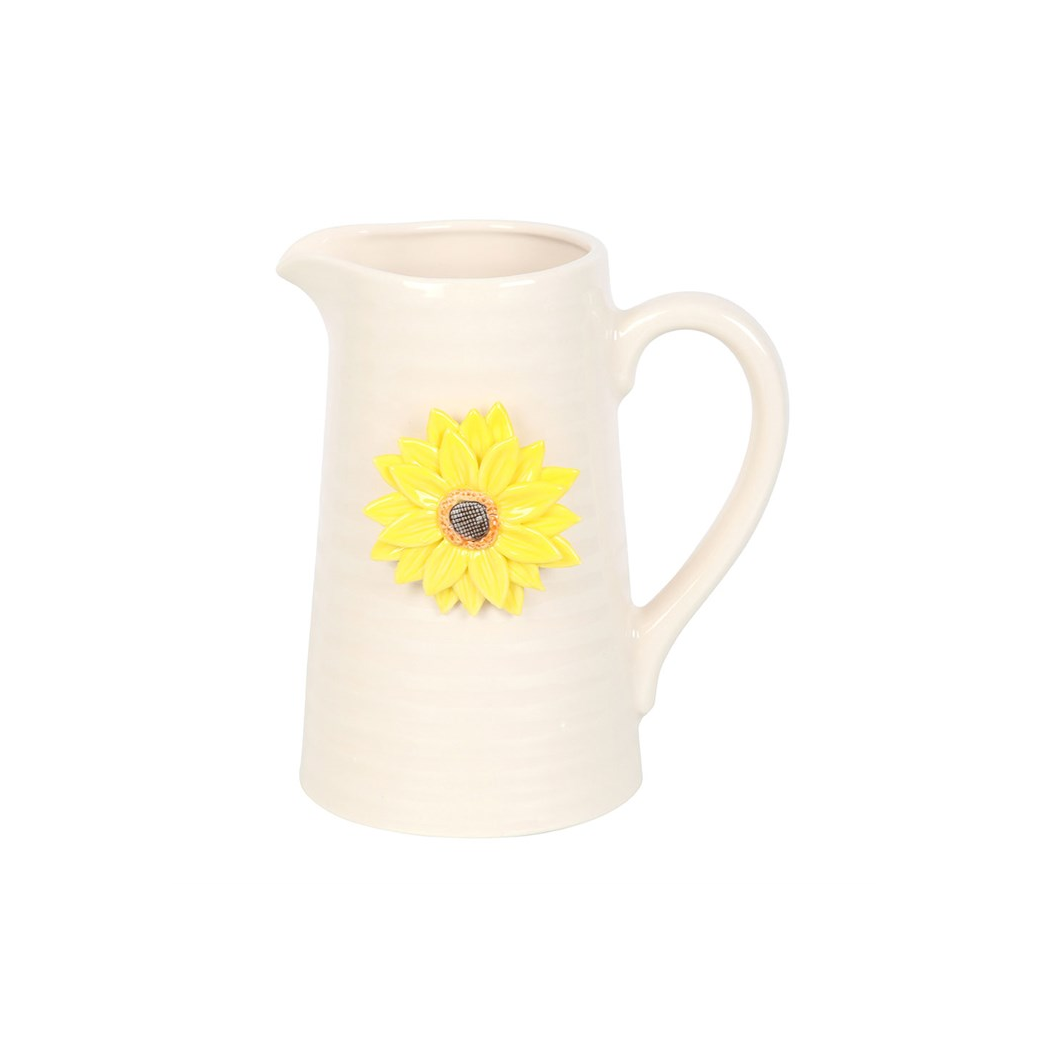 Hello Sunshine Ceramic Flower Jug with 3D Sunflower N/A